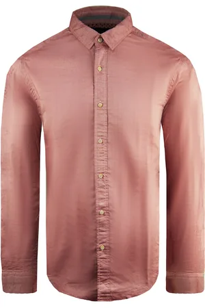 Scotch&Soda Slim Langarm Plain Pink Herren Baumwollhemd