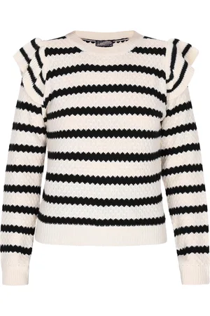 Dreimaster Pullover Damen Weiss Streifen