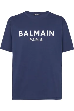 Balmain T-Shirt mit Logodruck in Marineblau