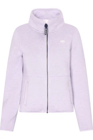 Schmuddelwedda Strickfleecejacke Damen Grauviolett Melange