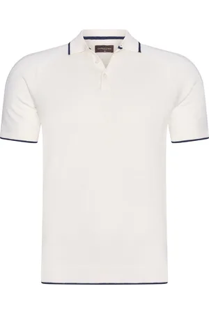 Cappuccino Italia Tipped Tricot Polo Weiss