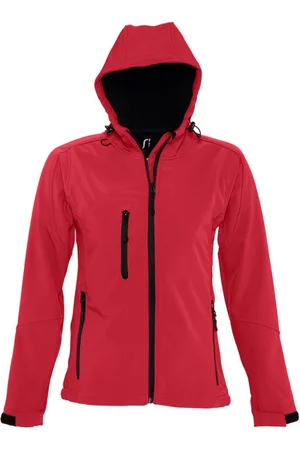 Sols Womens/Ladies Replay Hooded Soft Shell Jacket (atmungsaktiv, winddicht und wasserabweisend) (Pepper Red)