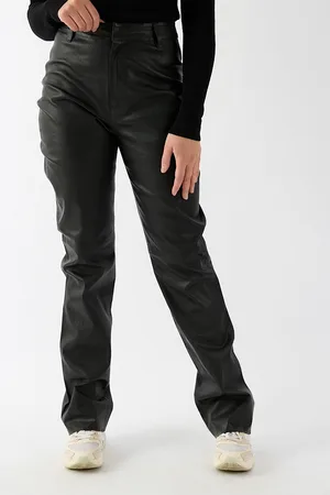 Thompson & Tyrell Lederhose mit hoher Taille Black