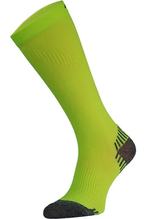 COMODO 1 Paire Chaussettes Genou Sport Running Contention Homme Femme - Jaune Fluo