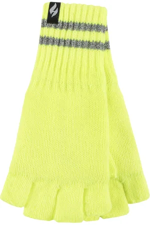 Heat Holders Herren gestrickt fingerlose reflektierende Handschuhe für Winter | Wärmehalter | Thermal Hi Viz Arbeitshandschuhe