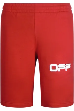 OFF-WHITE Airport Tape Design Rote Sweatshorts