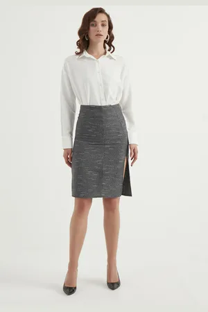 HERITA Rock mit hoher Taille und Schlitz