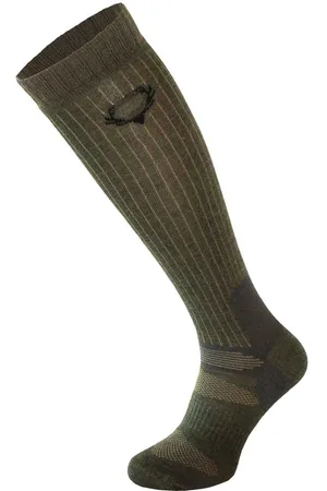 COMODO Unisex Chaussettes Hautes Laine Merinos pour Randonnée - Vert Kaki