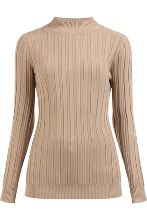 Dreimaster Strickpullover mit Rollkragen Damen dunkelsand