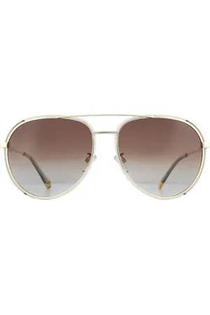 Polaroid Aviator Herren Gold Braun Gradient Polarisierte Sonnenbrille