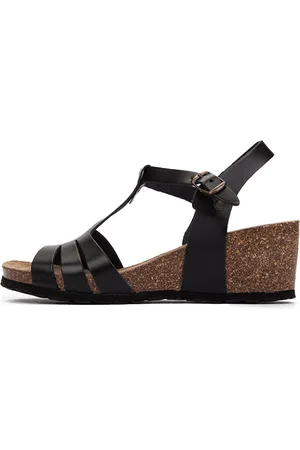 Meröhe Schwarze Keilsandalette