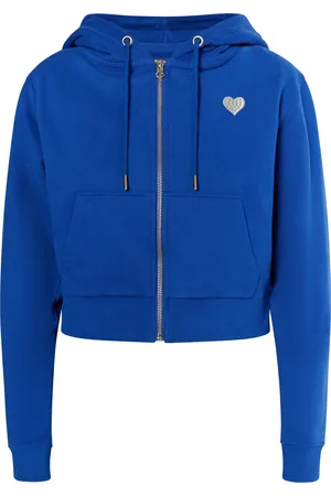 myMo Kapuzenpullover mit Reißverschluss Damen royalblau