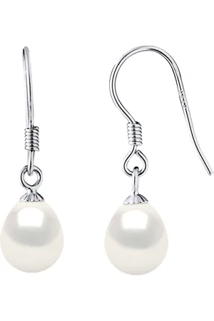 Diadema Ohrringe Haken Süßwasserperlen 7-8mm Birnen 925