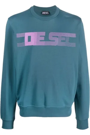 Diesel Blaues -Sweatshirt mit gestreiftem Logo