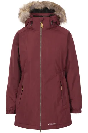 Trespass Damen Parka Celebrity, isoliert, längere Länge (dunkele Kirsche)
