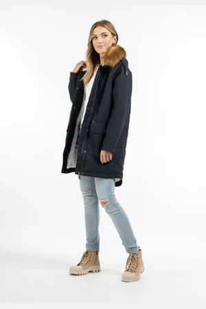 Dreimaster Damen Winterparka Damen Weiss