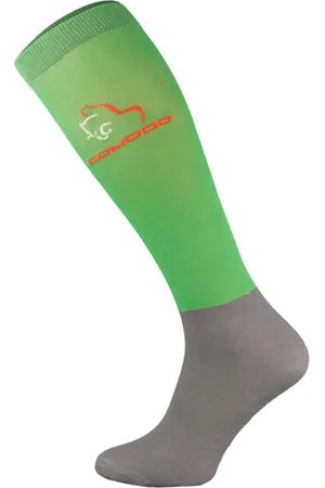 COMODO Femme Chaussettes Equitation | Chaussettes Hautes Longues pour Eté - Néon Vert