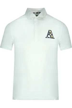 Aquascutum Check A Logo Weißes Poloshirt