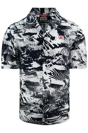 Timberland Stretch regelmäßige Passform kurzärmelige Herren Blumen -Sommerhemd A21A6 AE8