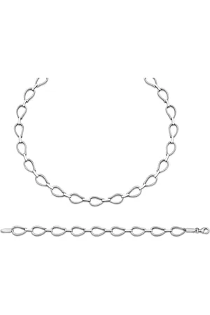 ORPHELIA Damen 925 Sterling Set: Kette + Armband - SET-044