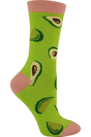 Miss Sparrow Frauen Neuheit lustige Frucht Socken | | Funky Wassermelone Avocado Zitronen Design Bambus Socken - Avocado (Grün)