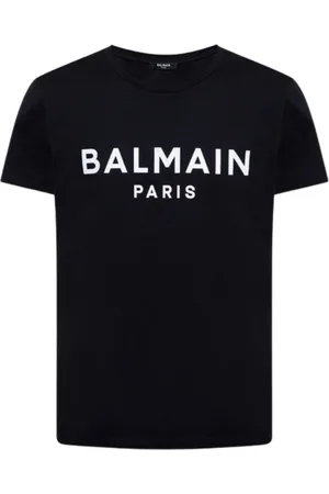 Balmain Paris Print Logo Schwarzes T-Shirt