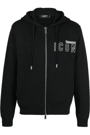Dsquared2 Outline Icon Logo Zipped Hooded Jacke in