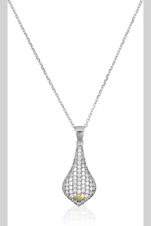 ORPHELIA Damen-Kette aus 925er Sterlingsilber mit Anhänger – Silber/Gold ZH-4880