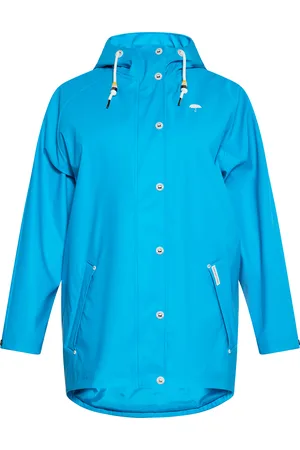 Schmuddelwedda Curvy Regenmantel Damen Cyanblau