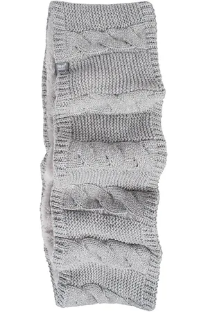 Heat Holders Damen-Winterschal mit weichem Fleece-Futter und Zopfmuster, Thermo-Schlauchschal, Hellgrau