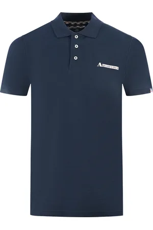 Aquascutum Boxed Logo Marineblaues Poloshirt