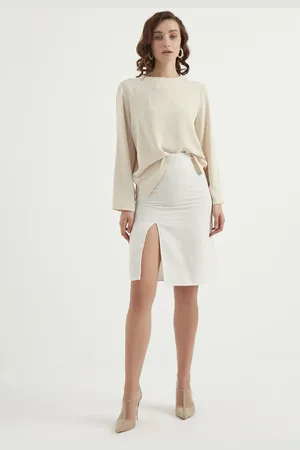 HERITA Rock mit hoher Taille und Schlitz