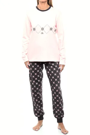 Kisses and Love KLP2 Damen-Winterpyjama mit langen Ärmeln und Plüsch
