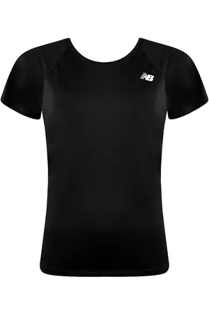 New Balance Neues Gleichgewicht Kurzarm schwarzer runder Nacken Womens Kern Run T-Shirt WT93868 Bk