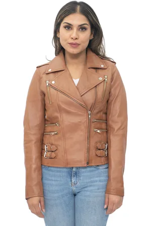 Infinity Damen Leder Vintage Brando Bikerjacke-Orlando