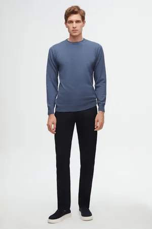 DS DAMAT Ds Damat Schwarze Slim Fit Elastische Lycra Seitentaschen Chino Hose