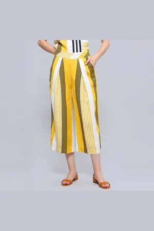 Smart & Joy Caprihose mit Streifendruck und Falten