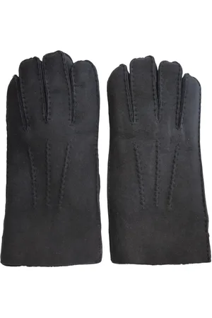 Infinity Schwarze Luxus-Handschuhe aus Wildleder und Schaffell für Herren