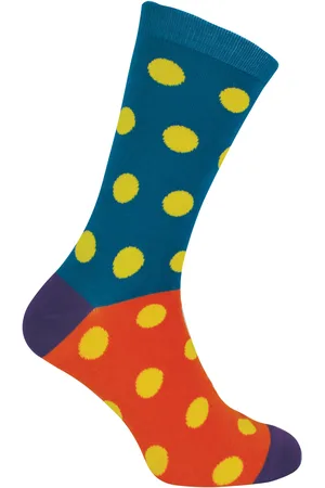 Mr Heron Herr Heron - Herren Bambus Socken | Neuheit Funky Socken | Gemusterte Argyle gestreifte Socken | Atmungsaktiv weich | Geschenke für Ihn - Spots (Teal)