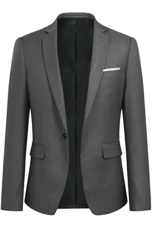 Allthemen Grauer stylischer Blazer mit einem Knopf, lässiger Blazer