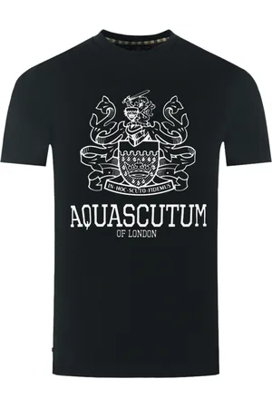 Aquascutum Large Bold London Aldis Marke Logo T-Shirt
