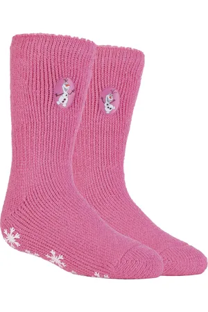 Heat Holders Wärmehalter - Kindercharakter rutschfeste 2.3 TOG Winter warme thermische Hausschuhsocken mit Greifern - Frozen Olaf