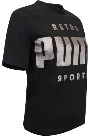 PUMA Womens Retro Sport Graphic T-Shirt Logo Black Top577686 01