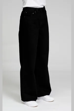 TeeShoppen Die Original Performance Wide Jeans - Schwarzer Denim