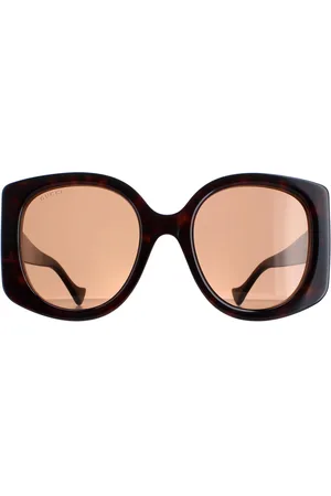 Gucci Rund Damen Dunkel Havanna GG1257S