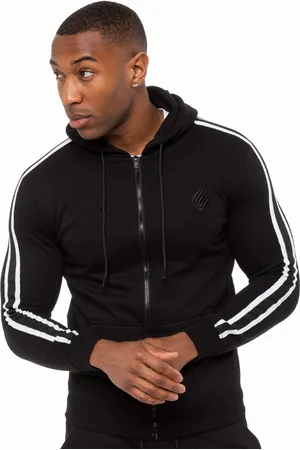 Enzo Herren Kapuzenpulli mit Reißverschluss und Band| designer menswear