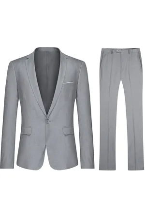 Allthemen 2-teiliger Slim Fit Anzug in schlichtem Design in Hellgrau