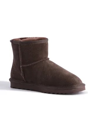 Aus Wooli "Bondi" Australia Kurze Schafsleder-Stiefelette, Schoko