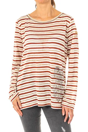 La Martina Langarm-T-Shirt mit Rundhalsausschnitt für Frauen LWRE01