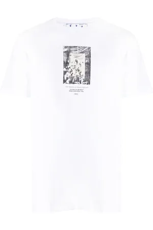 OFF-WHITE Paint Mirror Logo Slim Fit weißes T-Shirt